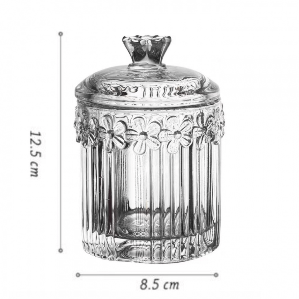 Стеклянная емкость Flower 300 мл.