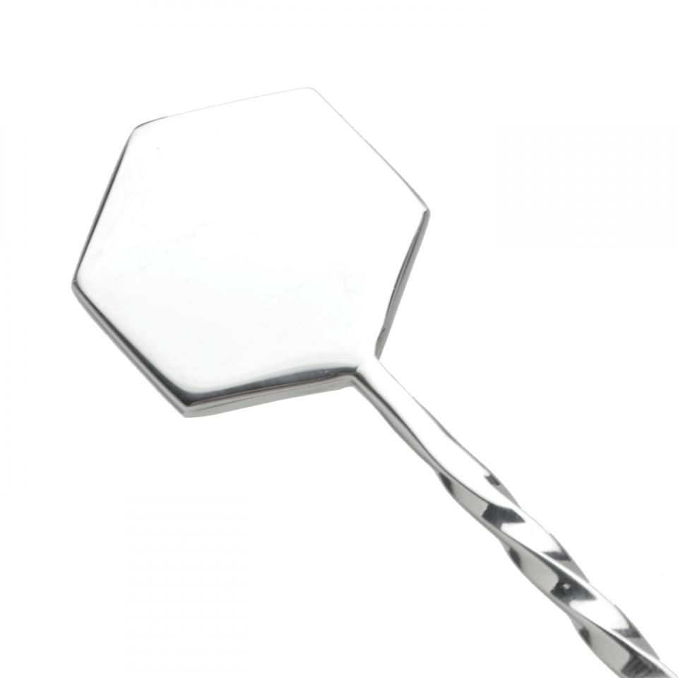 Барная Ложка Cocktail Design 40 см Hex под гравировку